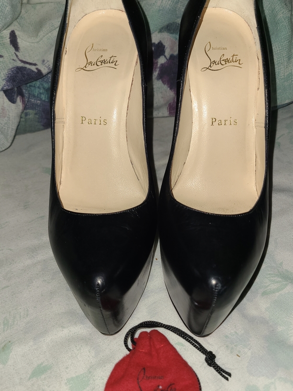 Christian Louboutin Black Patent Pointed Toe Pumps